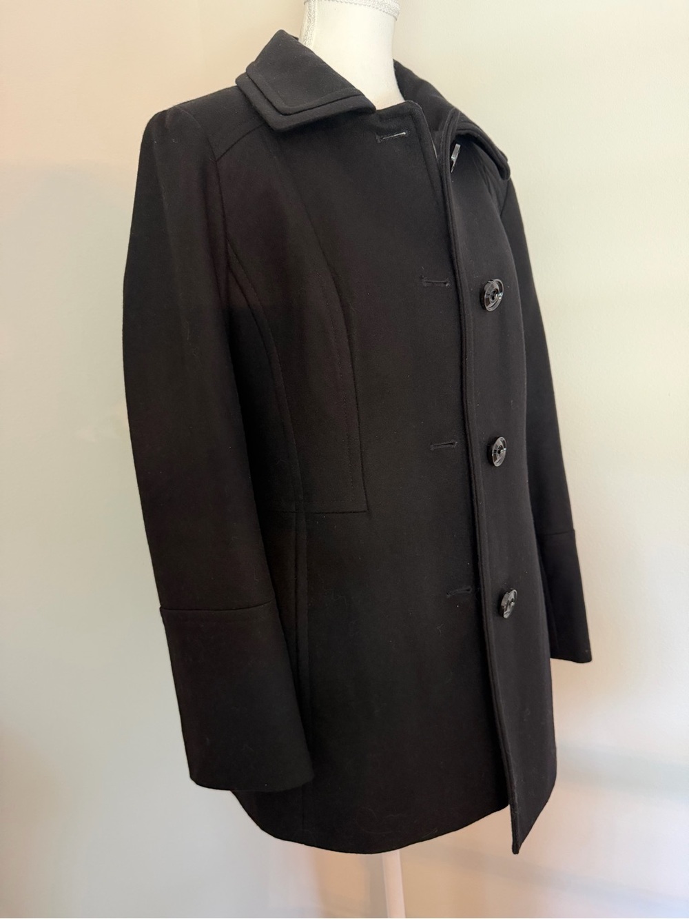 London Fog Black Women's Pea Coat